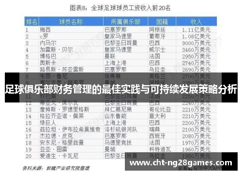 足球俱乐部财务管理的最佳实践与可持续发展策略分析